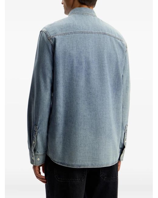 12 STOREEZ Blue Pocket Denim Shirt for men