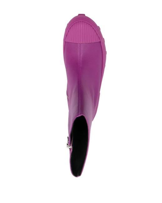 CAMPERLAB Purple Traktori Leather Ankle Boots