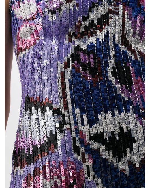Emilio Pucci Blue Sequin Embellished Peony Dress