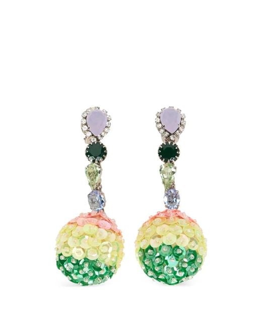 Red(v) Green Sequin-Embellished Earrings