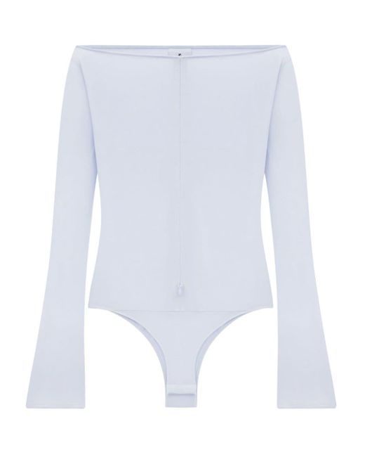 Courreges White Off-shoulder Zipped Bodysuit