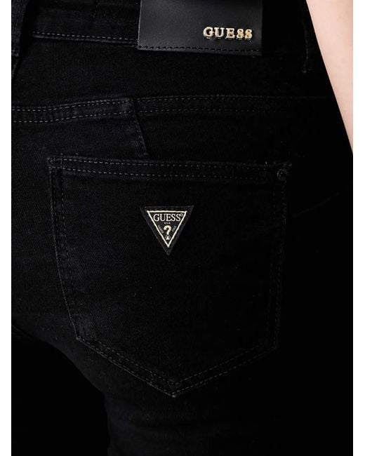 Guess Black Logo-Patch Skinny Jeans