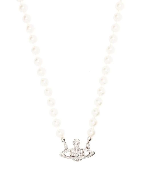 Vivienne Westwood White Mini Bas Relief Necklace