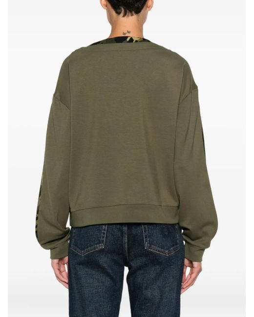 Liu Jo Green Leopard-Print Embellished Jumper