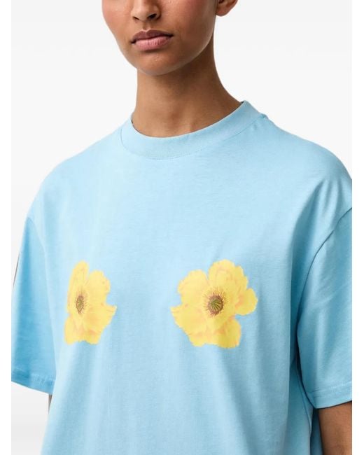 Never Fully Dressed Blue Floral-Print T-Shirt