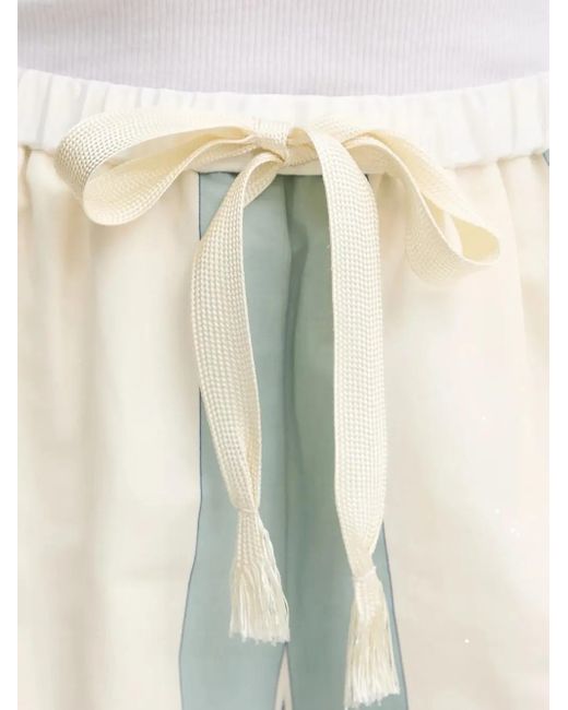 Forte_forte Natural Stripe Scalloped Short Shorts
