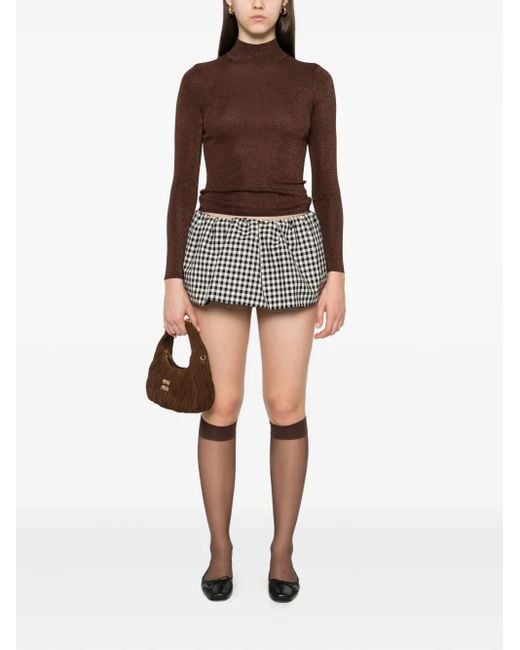 Self-Portrait Brown High-Neck Top