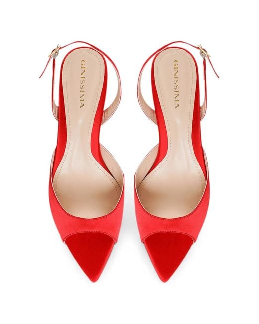 Ginissima Red Vicky Peep-Toe Sandals
