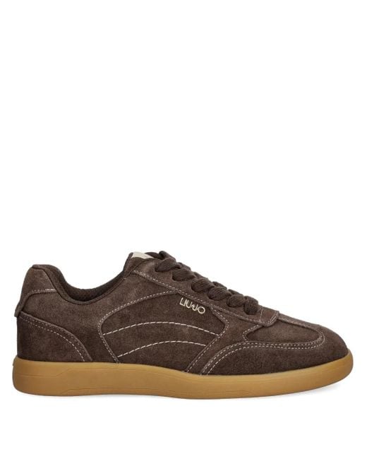 Liu Jo Brown Stitched-Detail Sneakers