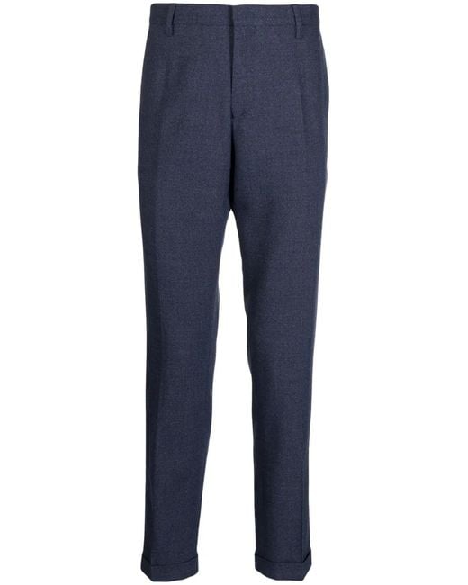 Paul Smith Blue Slim-Cut Wool Trousers for men