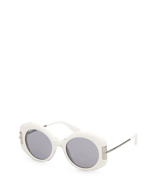 Max Mara Eyewear White Round-Frame Sunglasses
