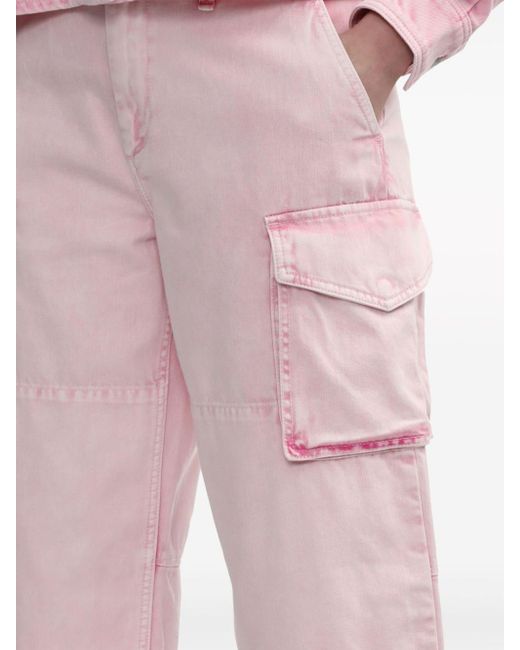 Rag & Bone Pink Washed Cargo Cotton Trousers