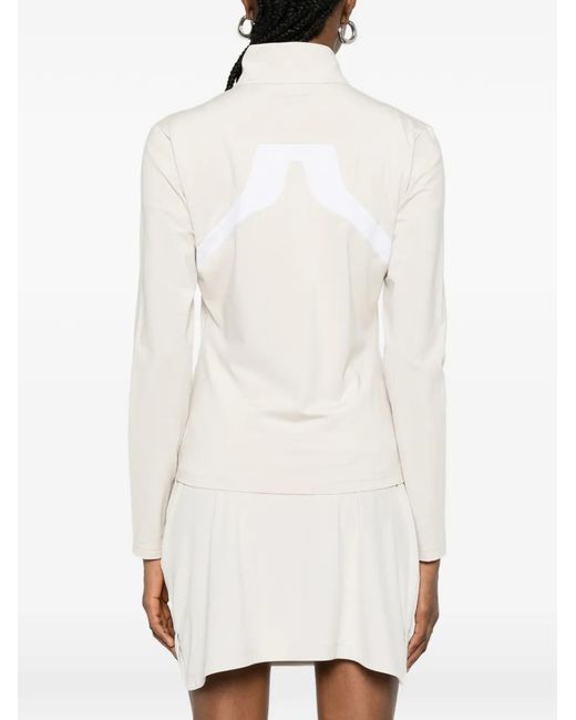 J.Lindeberg White Striped Zip Knitwear