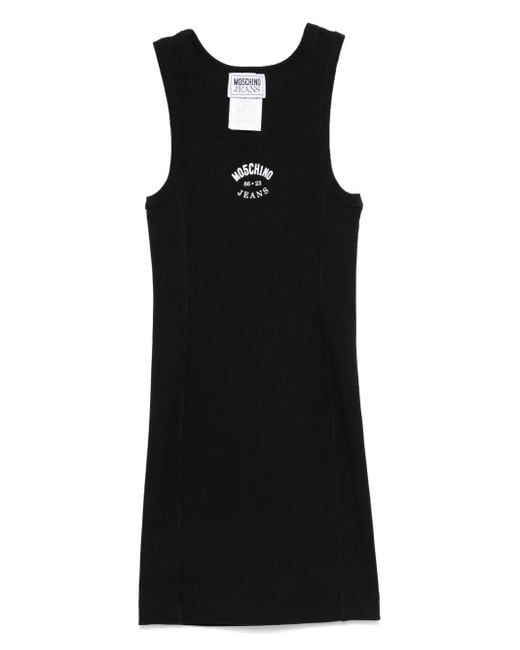 Moschino Black Fitted Bodice Dress With Flared Skirt