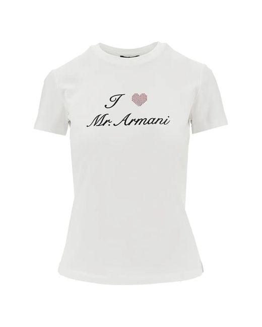 Emporio Armani White Print T-Shirt
