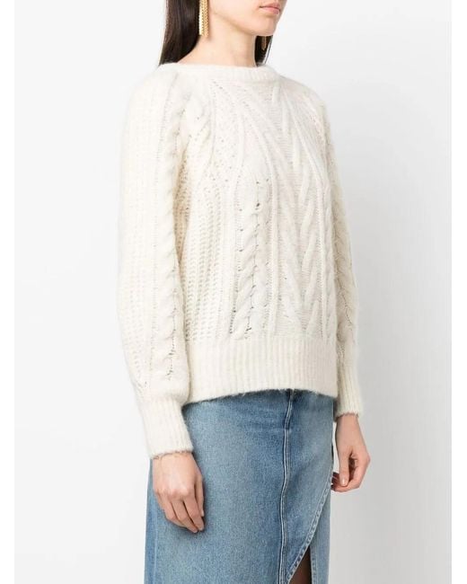 IRO White Cable-Knit Wool-Blend Jumper