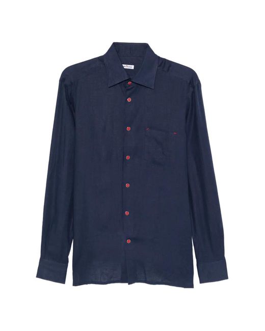 Nerano-Camicia di Kiton in Blue da Uomo