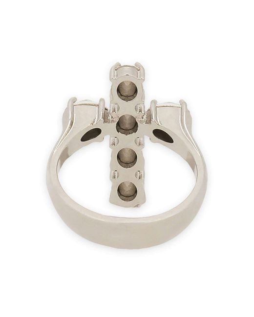 Dolce & Gabbana Metallic Ring mit Kreuz aus Strass