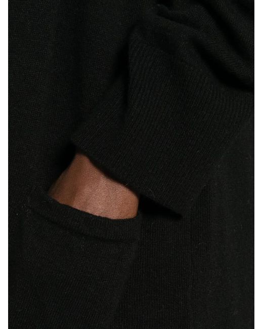 SERGIO MORETTI FIRENZE Black Open-Front Patch-Pocket Cardigan