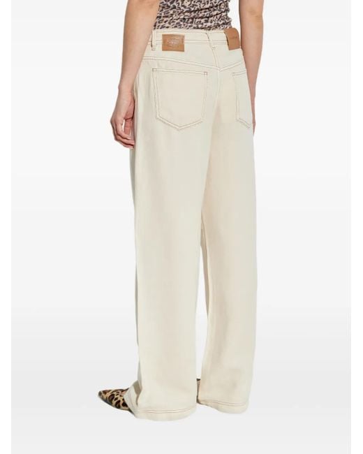 Munthe White Drawstring Wide-Leg Trousers