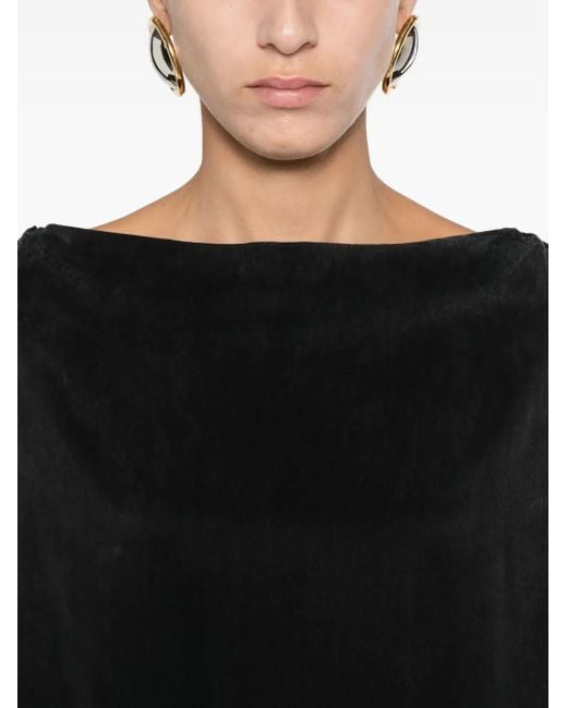 Magda Butrym Black Oberteil mit U-Boot-Ausschnitt