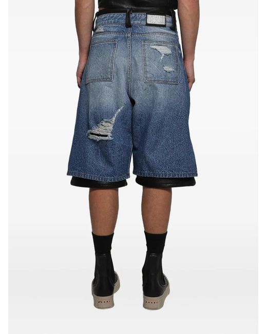 Earthling VIP Blue Stacked Denim Shorts for men
