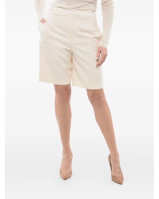 Saint Laurent Natural Shorts mit Nadelstreifen