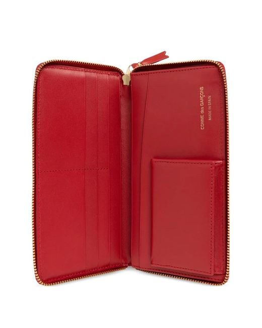 Comme des Garçons Red Polka-Dot Leather Wallet