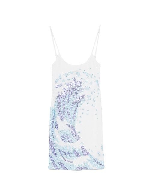 Leslie Amon Blue Sequin-Embellished La Surf Dress