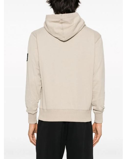 Calvin Klein Natural Logo-Patch Long-Sleeve Hoodie