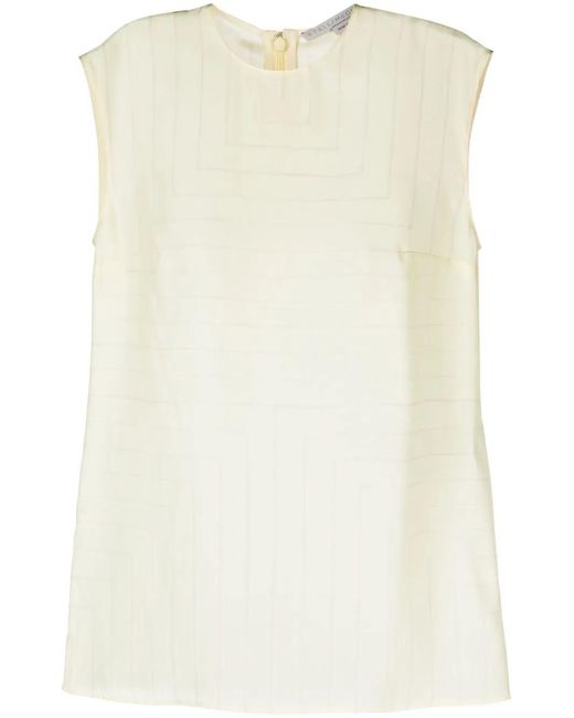 Stella McCartney Natural Sleeveless Silk Blouse