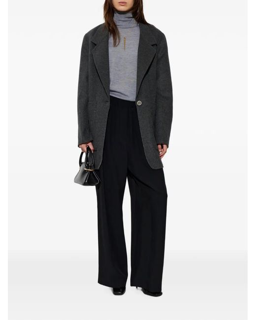 Givenchy Gray Single-Breasted Patch-Pocket Coat