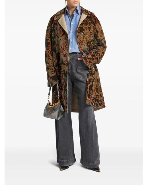 Etro Blue Pegaso-Embroidered Cotton T-Shirt