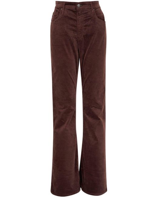 AG Jeans Purple Farrah Bootcut-Hose aus Samt