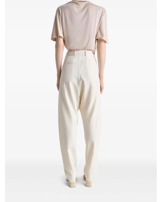 Lemaire White Pleated Tailored Pants