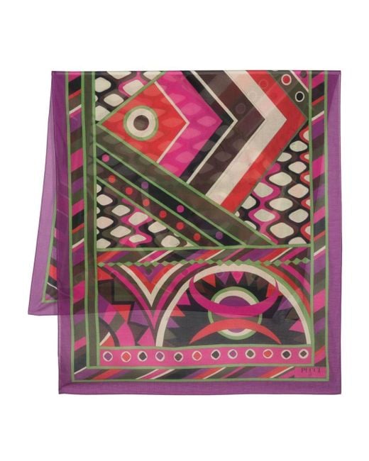 Vivara-print cotton scarf Emilio Pucci en coloris Pink