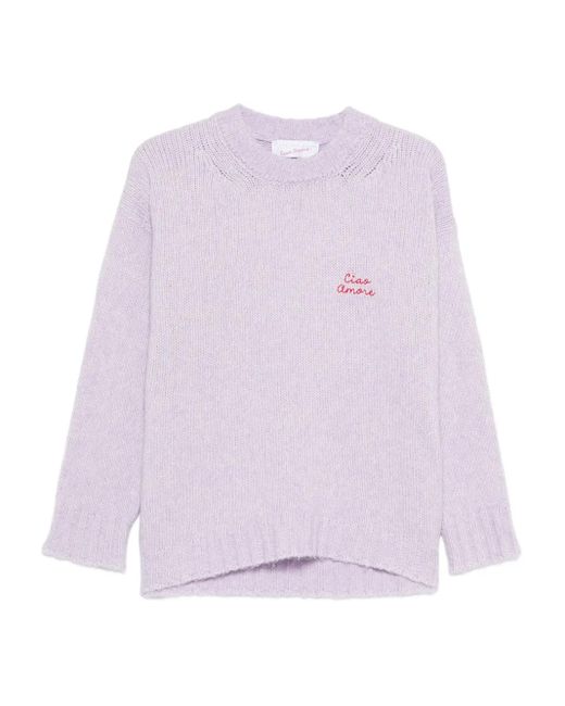 Giada Benincasa Purple Pullover mit Rundhalsausschnitt