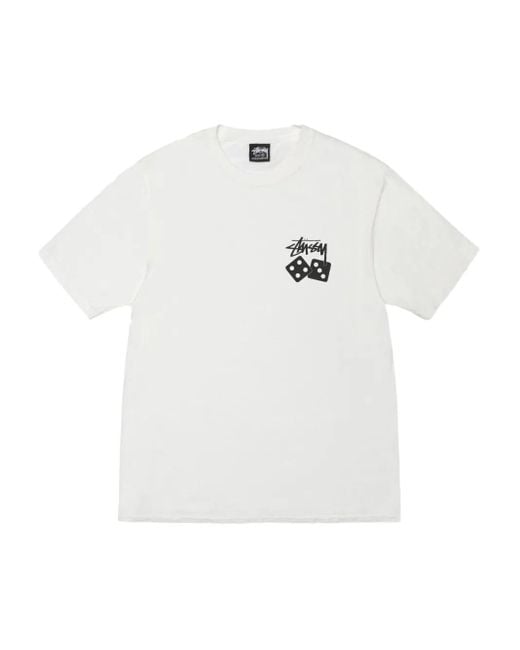 メンズ Stussy Dice Pigment-dyed T-shirt White