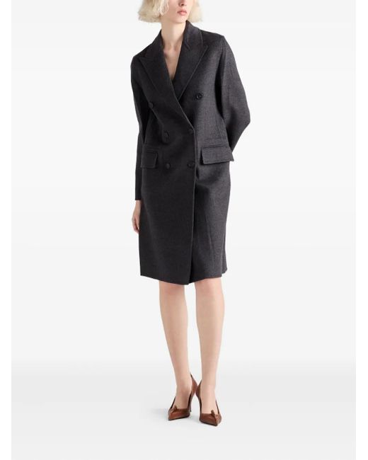 Prada Blue Double-Breasted Coat