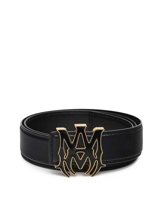 Amiri Black Ma Core Logo-Plaque Leather Belt for men
