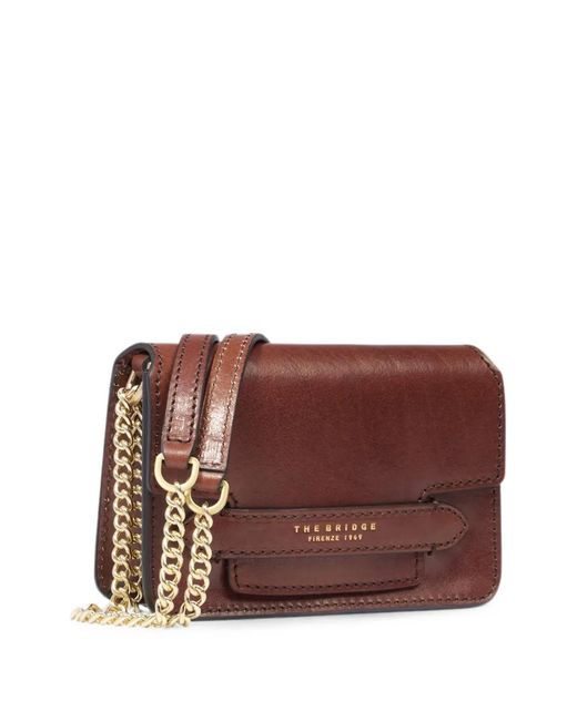 The Bridge Brown Leather Chain-Strap Mini Bag