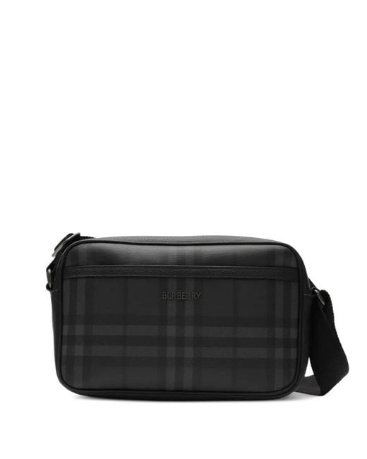 Burberry Black Check Crossbody Bag for men