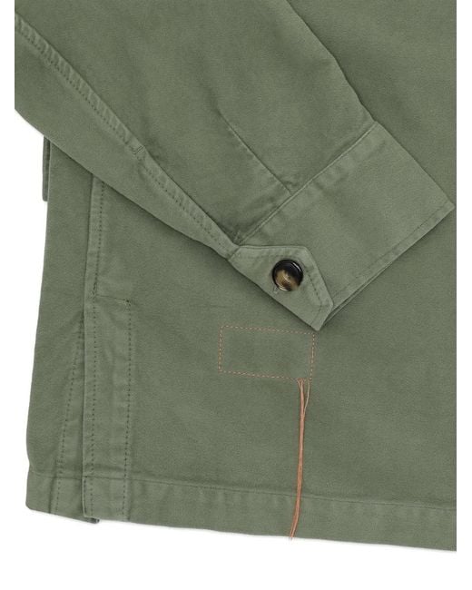 Fortela Green Buttoned Four-Pocket Overshirt for men