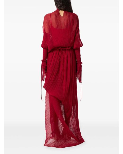 Robe Longue À Volants Blumarine en coloris Red