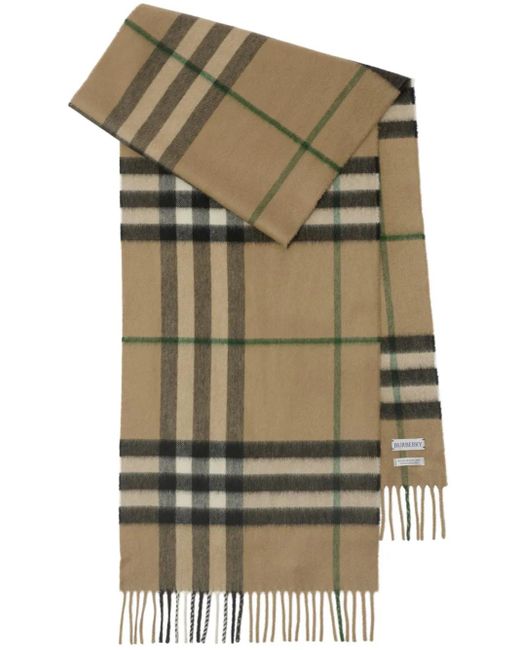 Burberry Green Check Cashmere Scarf