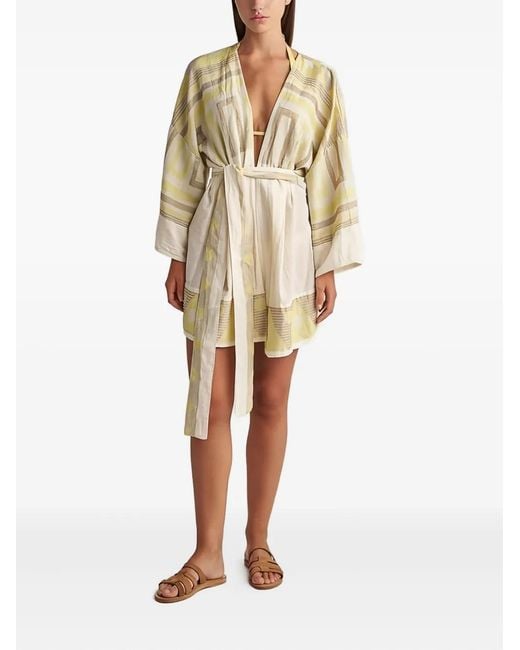 Pearl & Caviar Natural Zakar Striped Tie Top