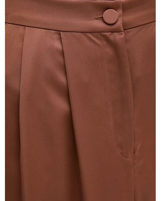 Joseph Ribkoff Brown Pleated Wide-Leg Trousers