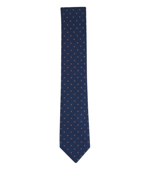 Canali Blue Geometric-Pattern Tie for men