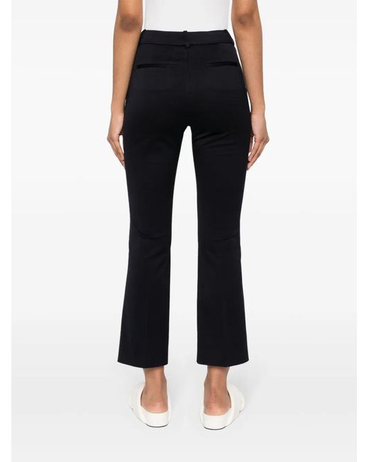 Peserico Black Ottoman Fine-Ribbed Flared Trousers
