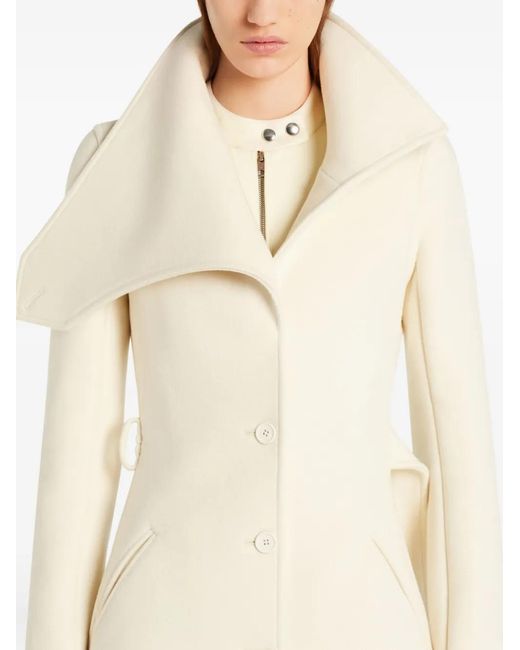 Courreges White Asymmetrical Collar Coat